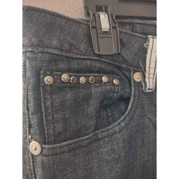 Request Jeans Women's Size 32 Embellished Black Straight Leg Denim - Picture 2 of 10